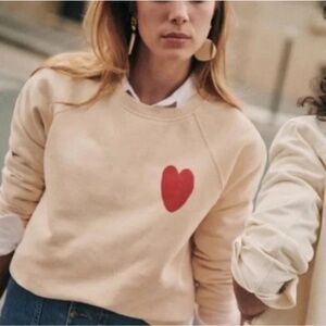Sezane x Boho choses sweatshirt heart size Small